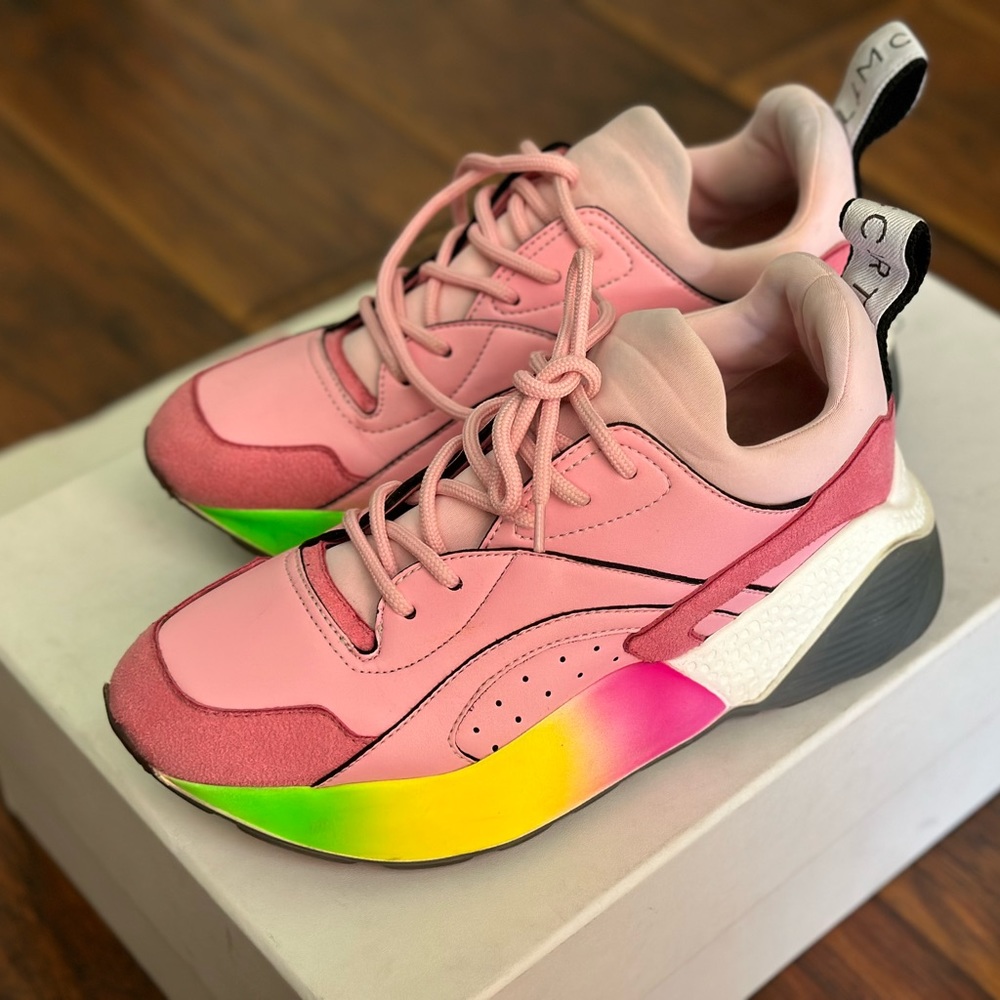 stella mccartney eclypse chunky sneakers 36 rainbow pink